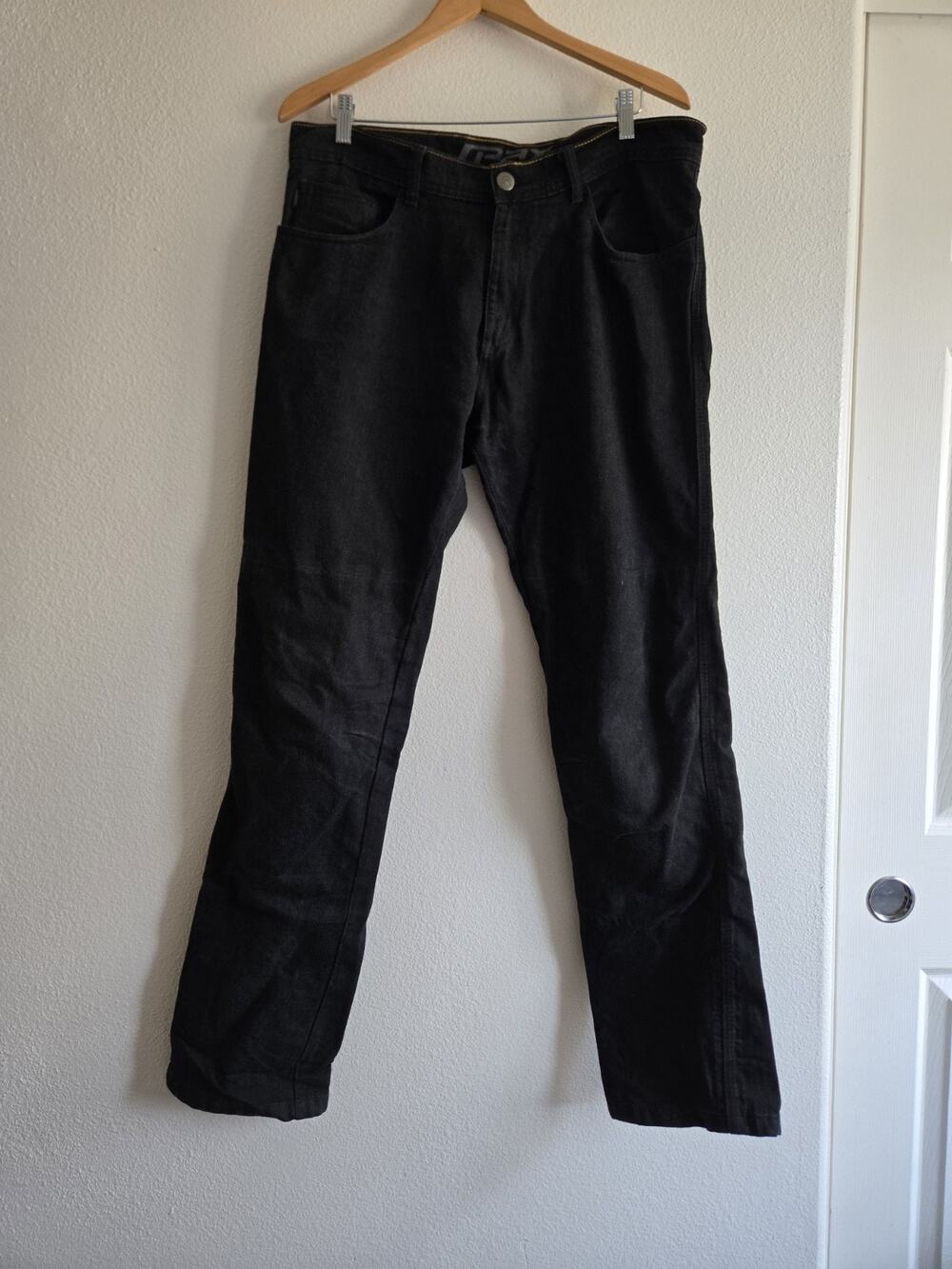 REAX 267 MOTORCYCLE JEANS Black 34x34 Dyneema Fabric Axial Knee